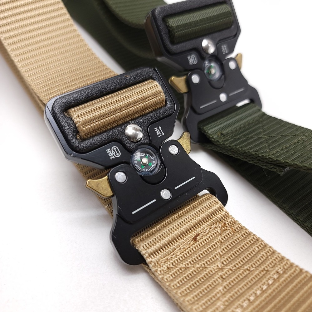Tactical Belt 1.7" Mens Nylon Webbing Belt Heavy Duty Quick Release Buckle Lot 2 - Picture 3 of 5